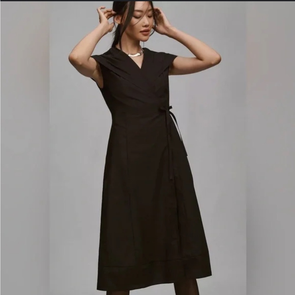 Anthropologie Maeve Hooded Poplin Midi Shirt Dress Medium